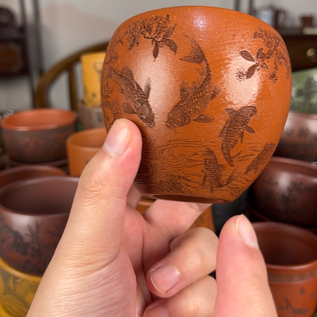 紫砂茶杯紫砂主人杯 手工制作