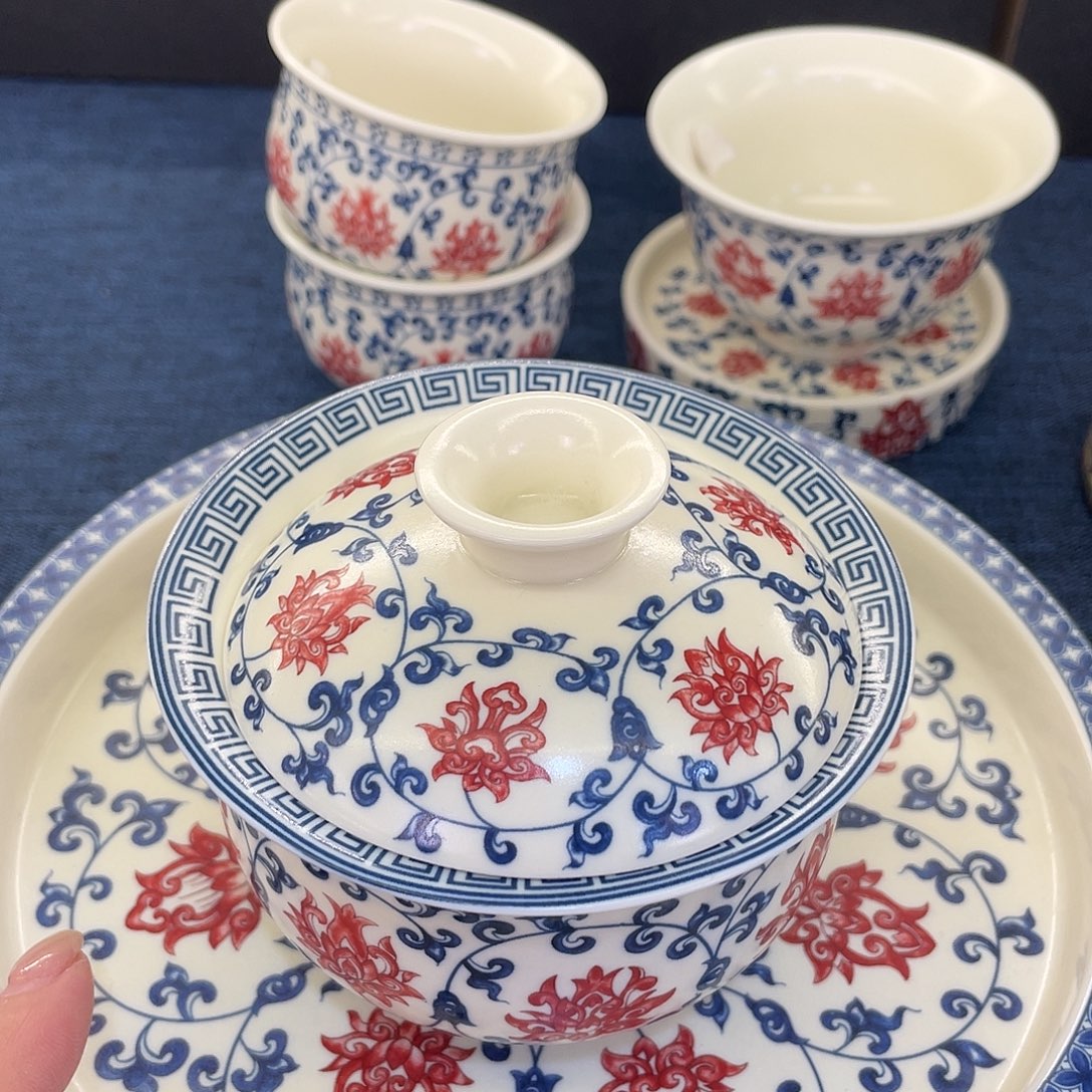 陶景德陶瓷盖碗茶具