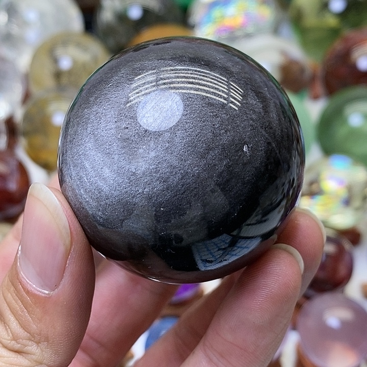 黑曜岩珠宝奇石未镶嵌银矅石