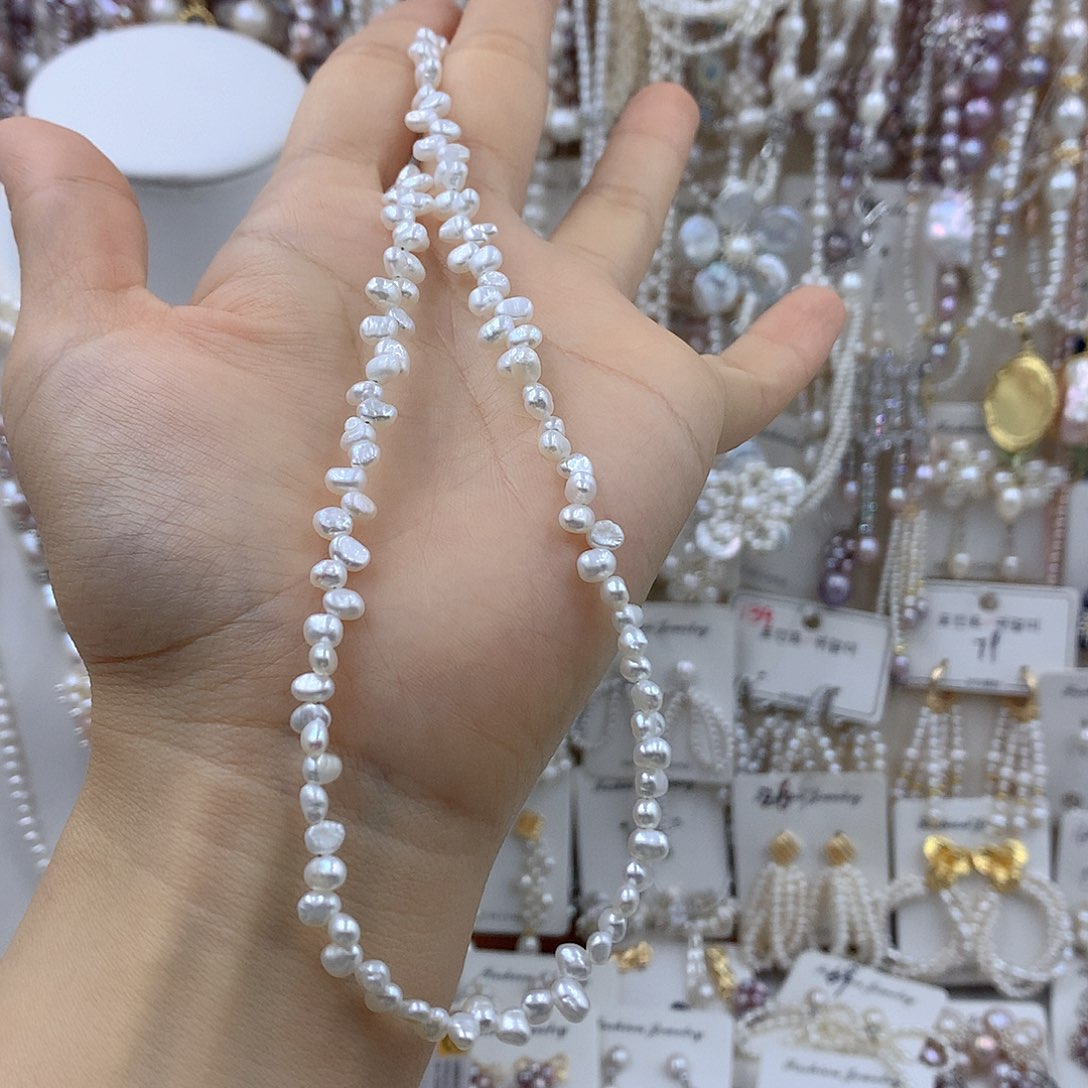 淡水珍珠项链耳饰银S925镶嵌