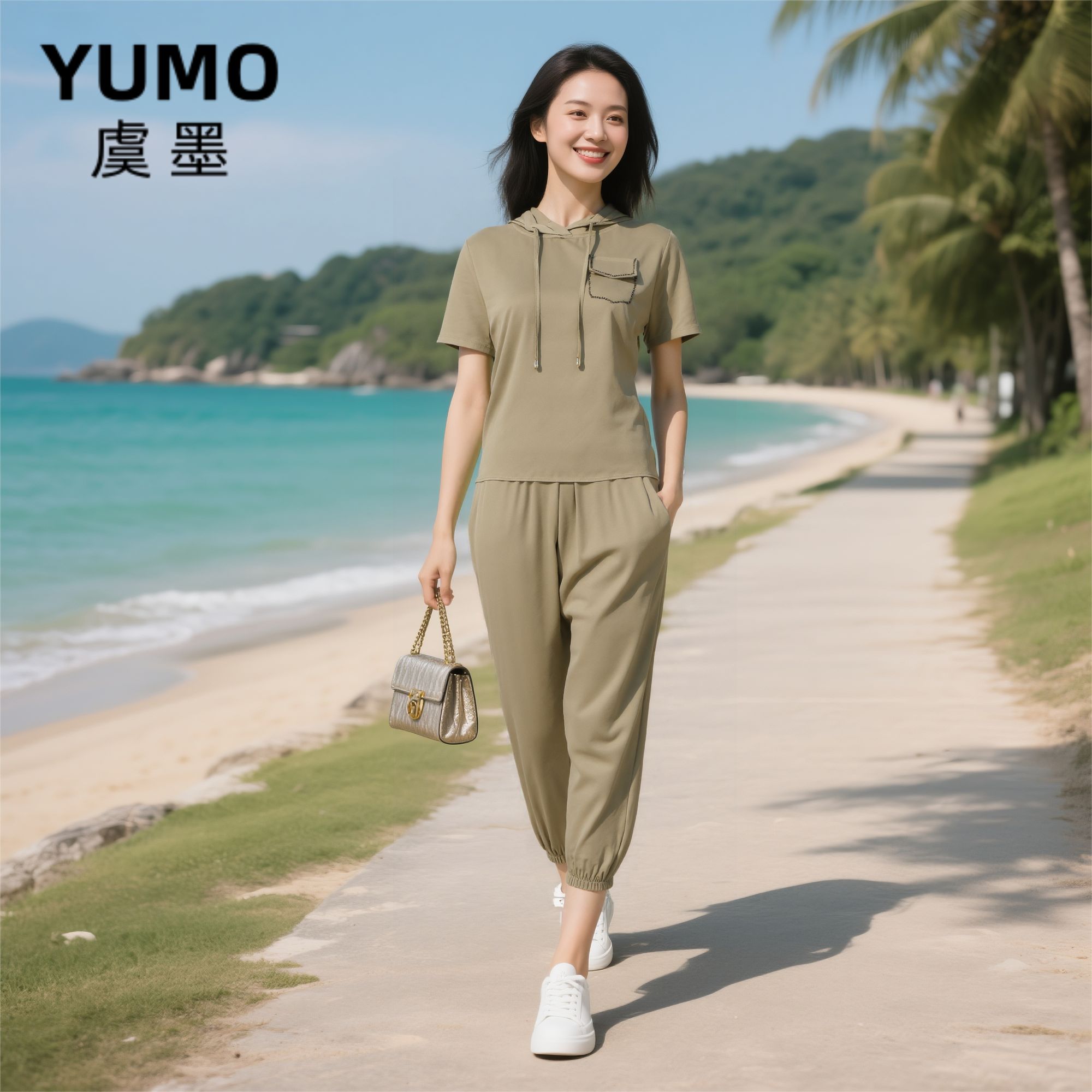 W767通勤风时尚夏季短袖套装休闲气质