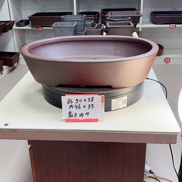 紫砂花盆直口腰元大