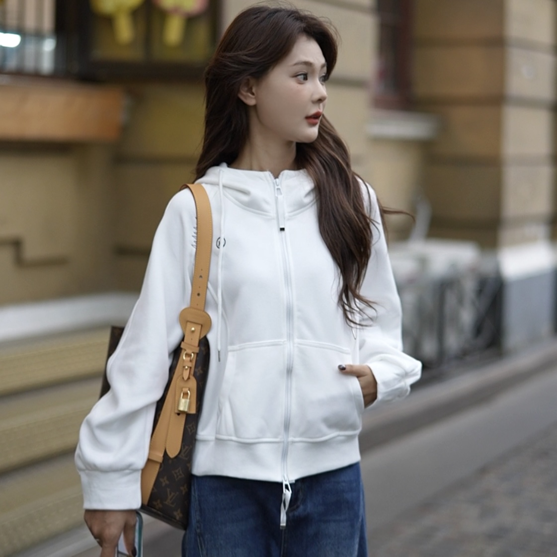 时尚卫衣外套女2025新春季新款洋气宽松显瘦休闲百搭女士连帽上衣