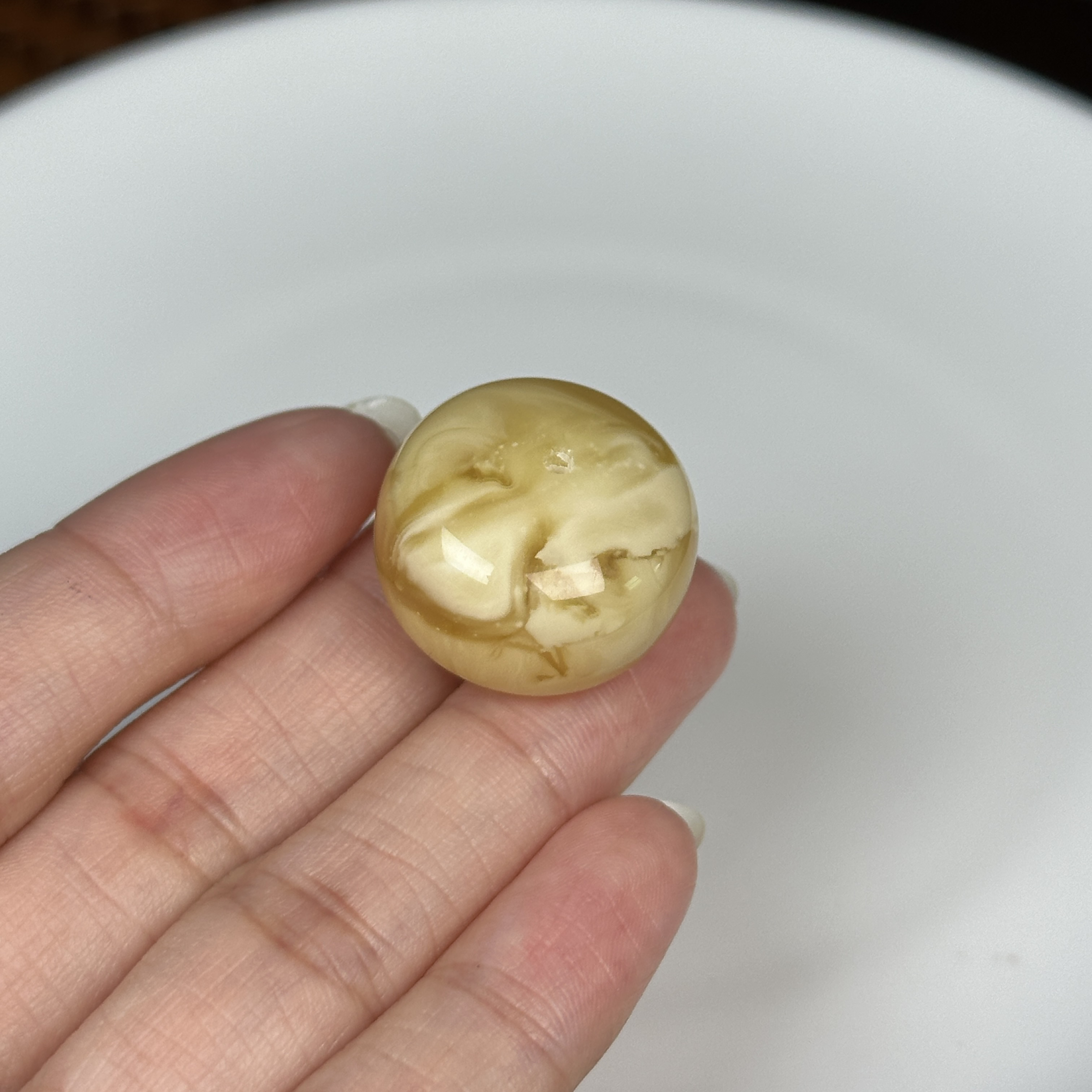 M4574天然原矿蜜蜡22.2×15.2mm平安扣 支持鉴定假一罚四