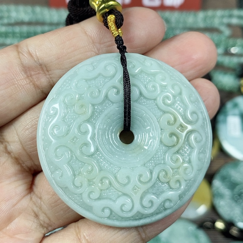 【闪购商品】翡翠颈饰未镶嵌玉吊坠翡翠玉厚装仿古平安扣