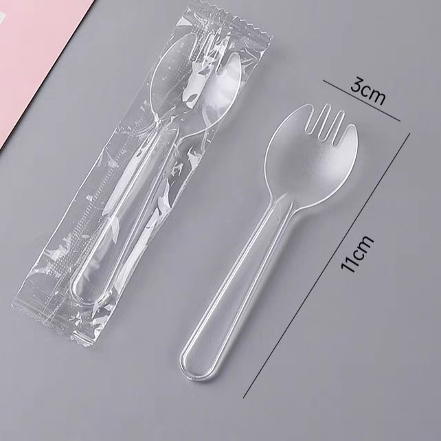 一次性多支笑脸叉勺甜品勺水果捞勺1包/100支