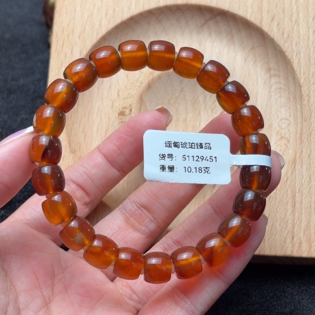 琥珀未镶嵌珠宝奇石9mm枫叶红金棕