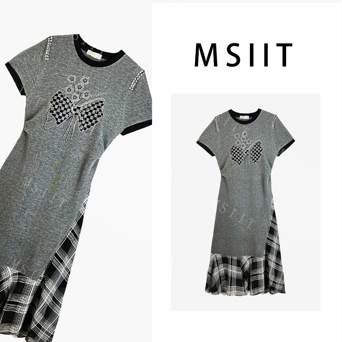 XX-夏日轻奢简约舒适感设计重工显瘦气质连衣裙女JC-A4048