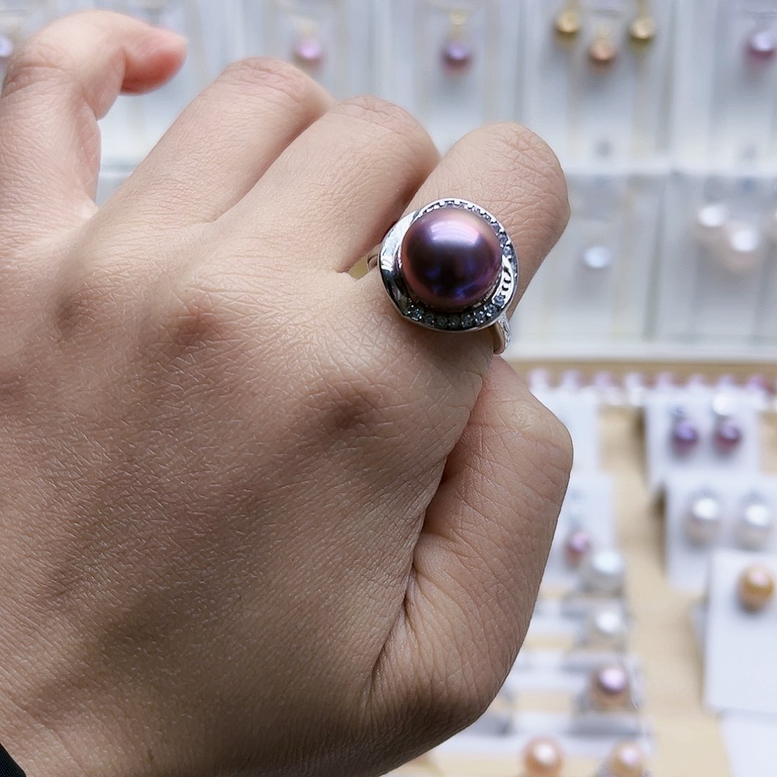 淡水珍珠戒指合金