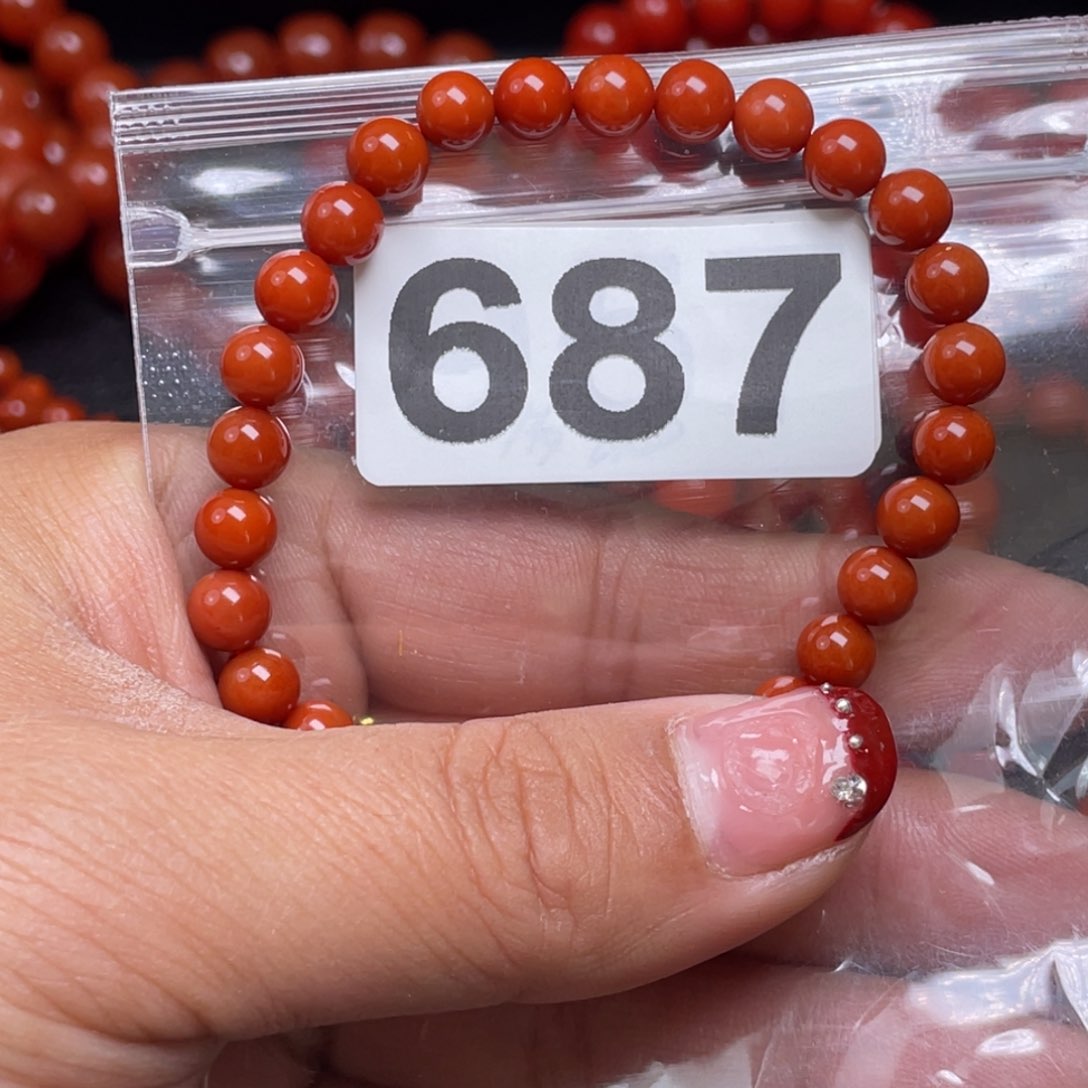 南红玛瑙手链未镶嵌波*