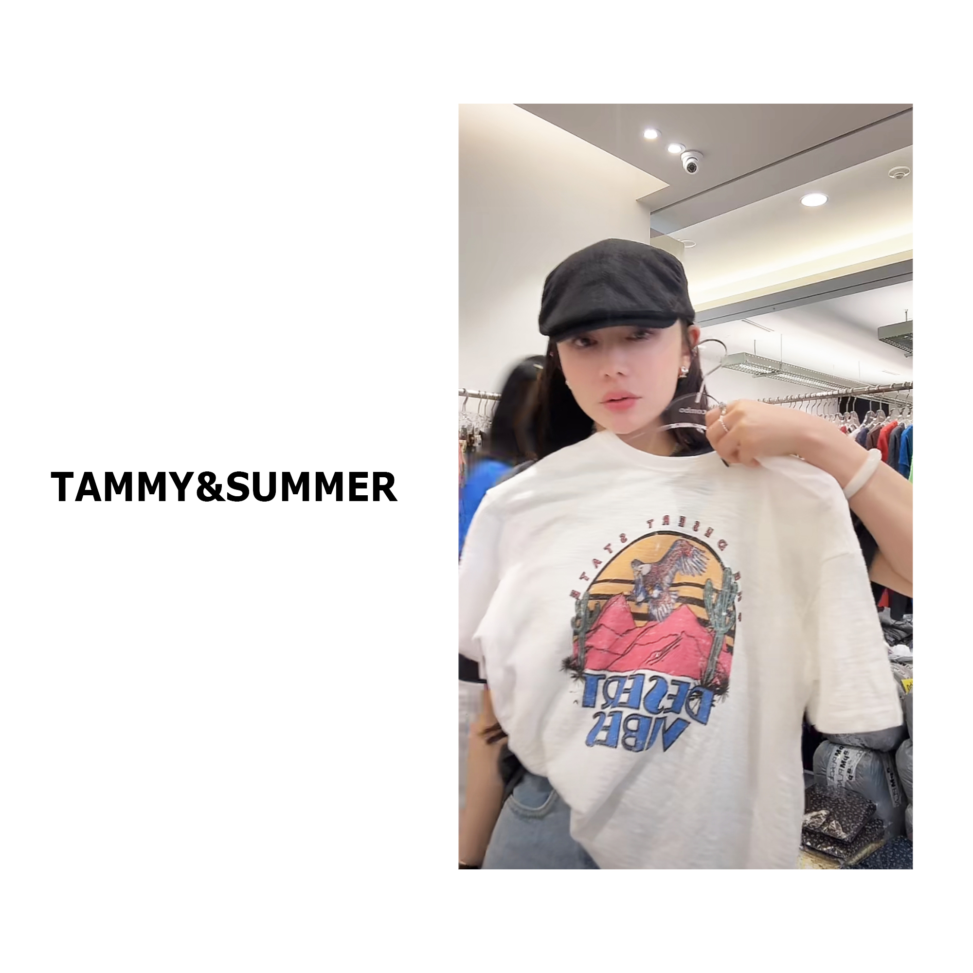 【Tammy&Summer】韩版图案时尚印花百搭宽松圆领休闲短袖T恤251063