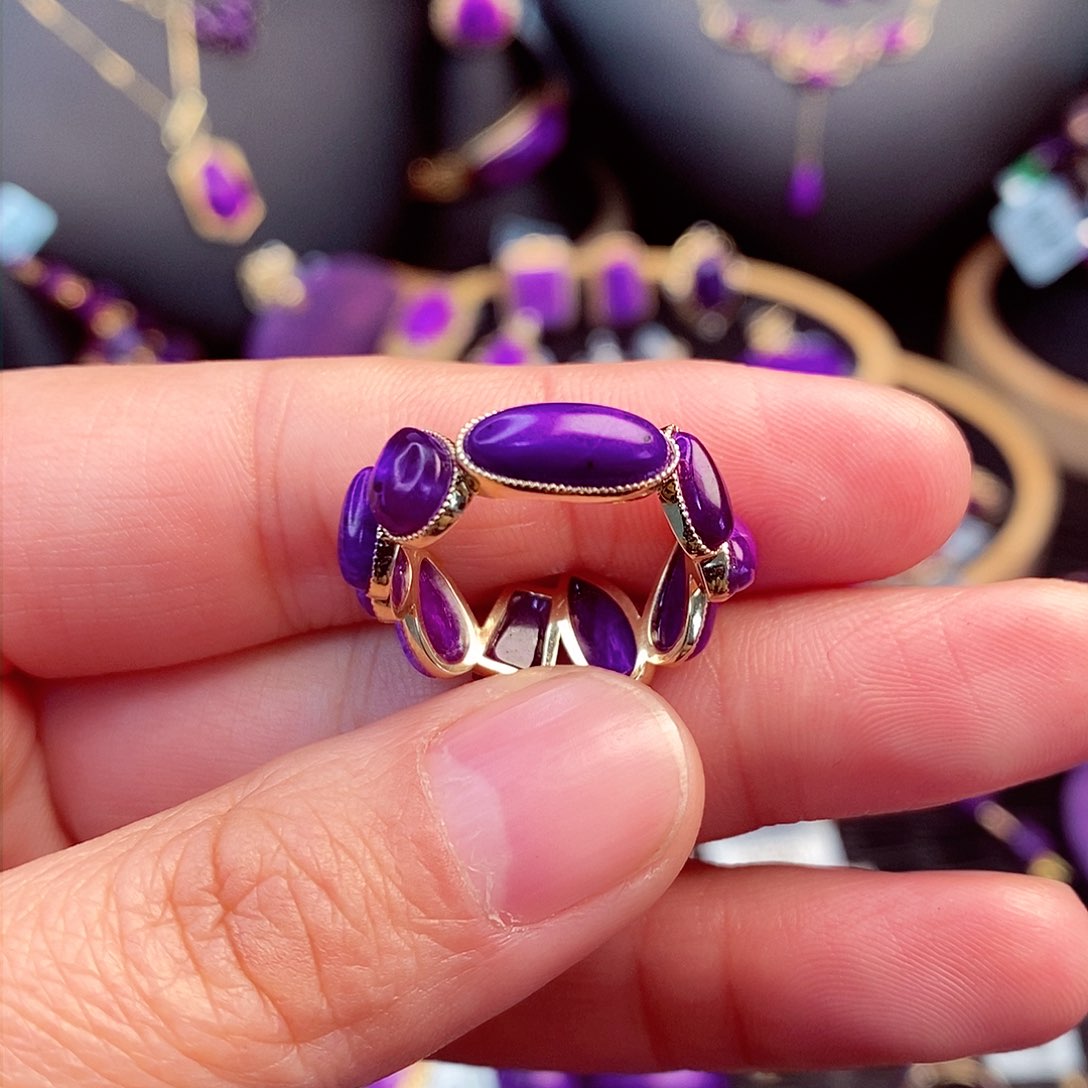 苏纪石（舒俱来）指环18K金镶嵌布*