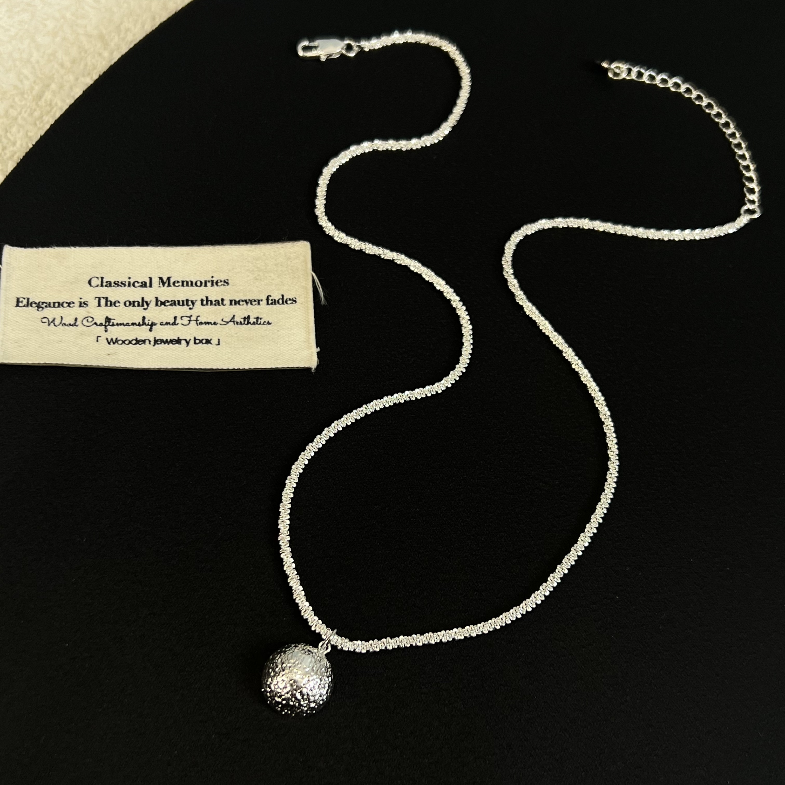 铜合金锆石项链 【潇湘夜雨】灰球形项链290