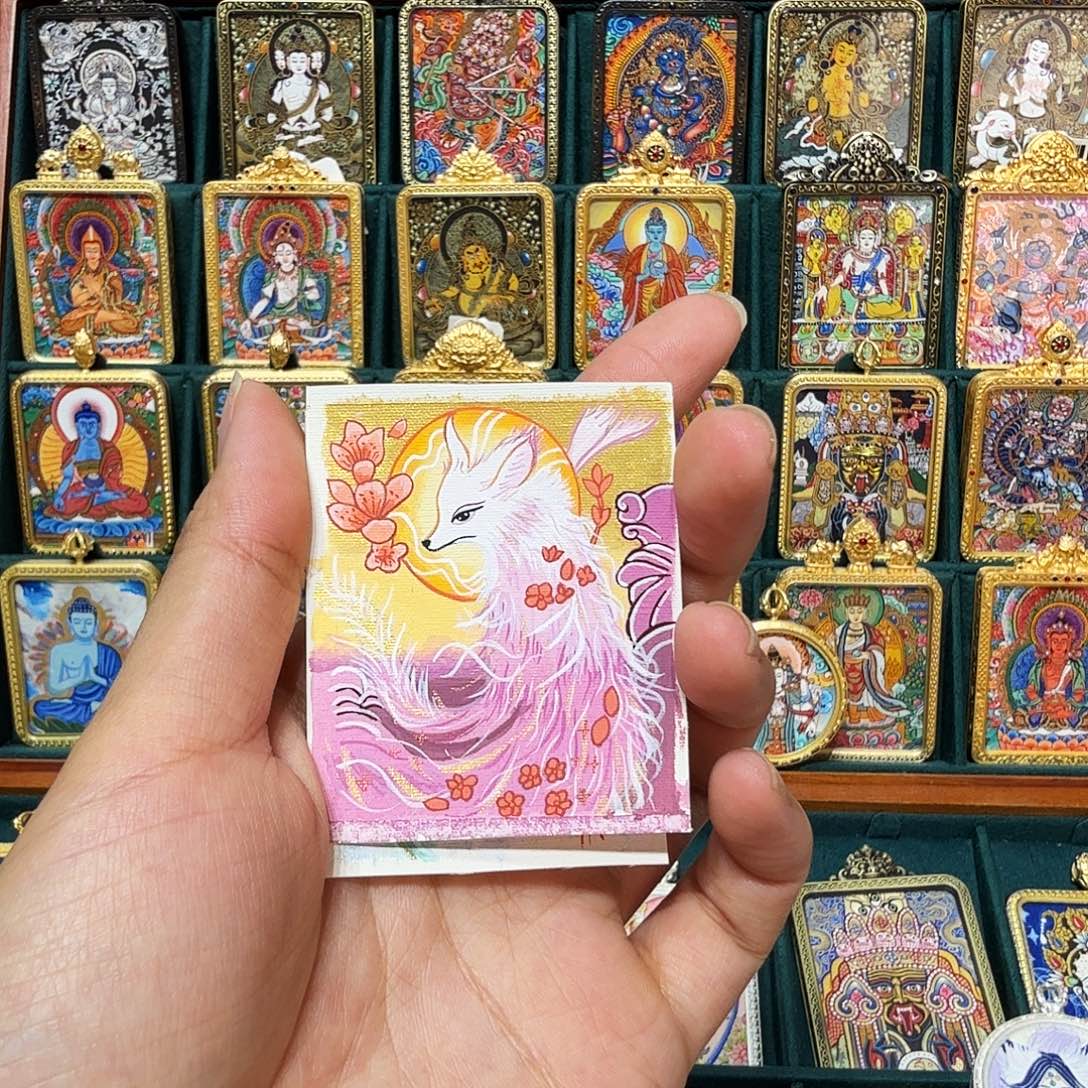 卉***M吊坠热贡纯手绘唐卡非遗文化