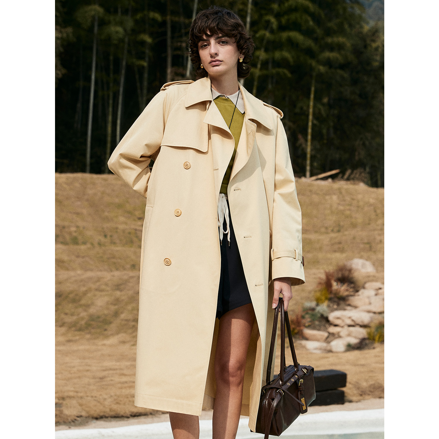 MARIUS"肯豆风衣"复古时尚英伦风新疆經典秀场免烫风衣外套