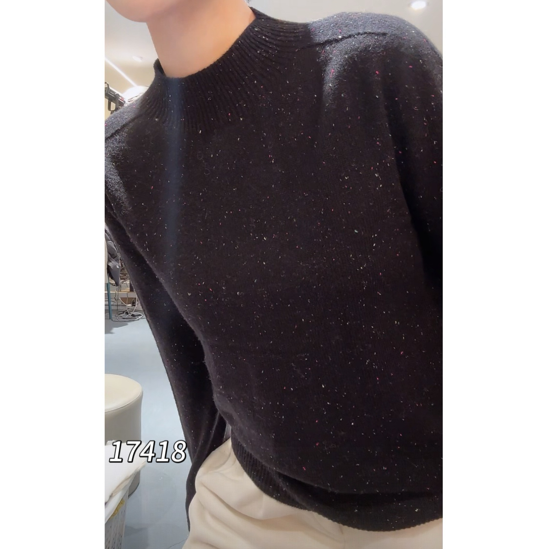 17418 CHUXUN（部无水洗唛介意慎拍)净版圆领点子纱针织衫