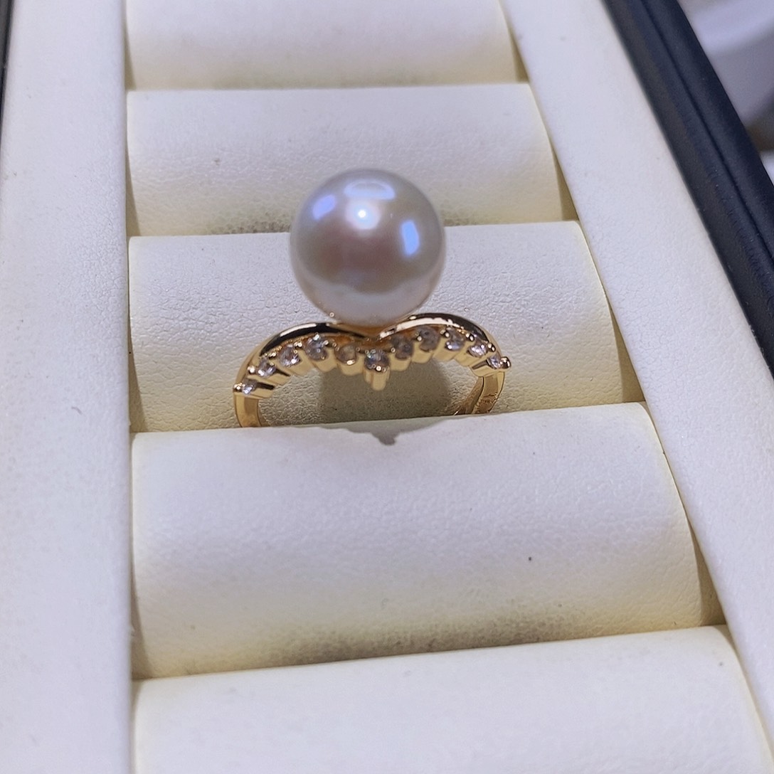 淡水珍珠戒指合金