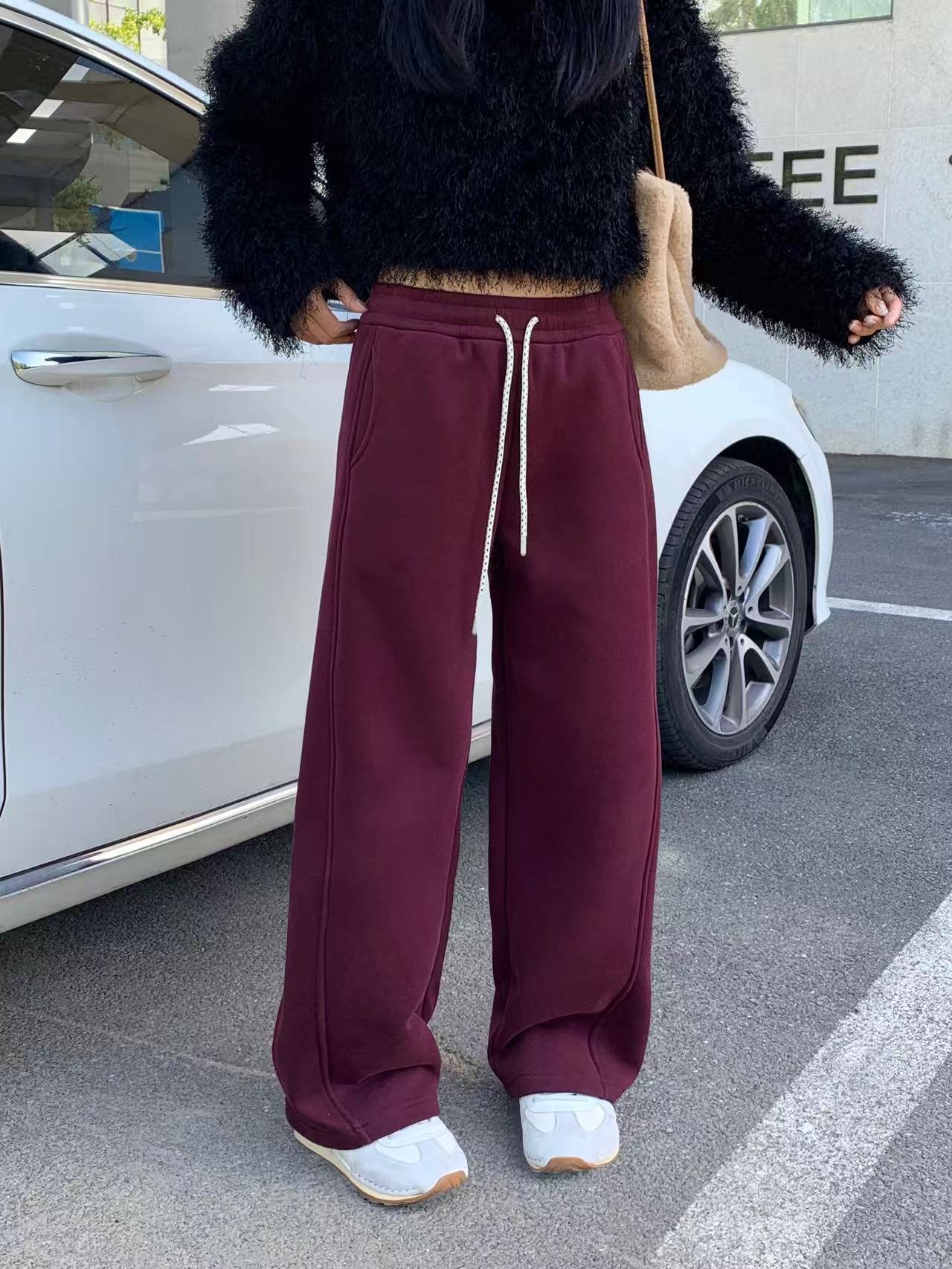 冬季加绒休闲百搭直筒裤