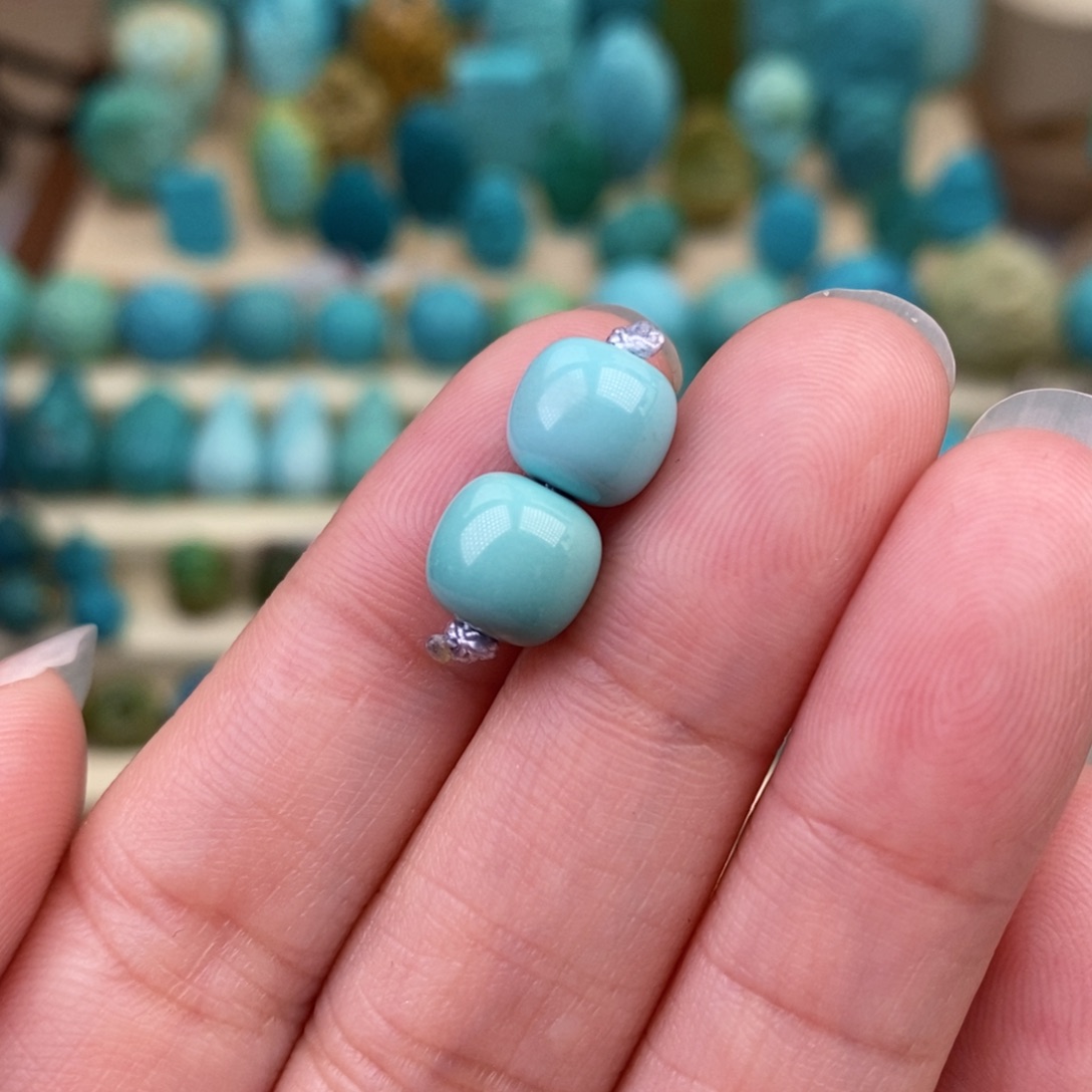 绿松石珠宝奇石未镶嵌8.2mm