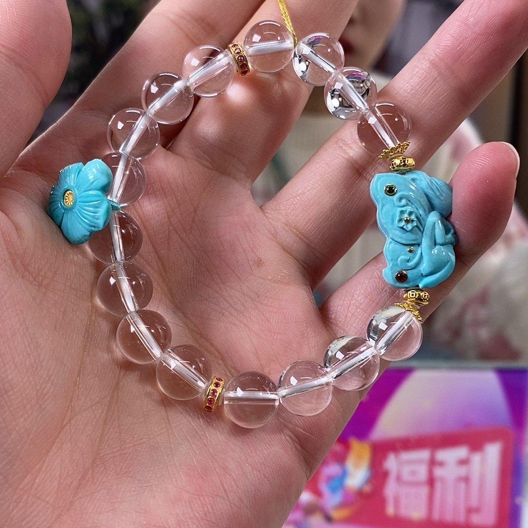 绿松石18K金镶嵌珠宝奇石