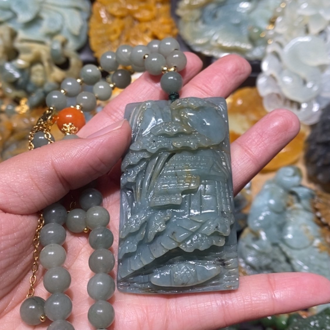 【闪购商品】岫玉毛衣链未镶嵌