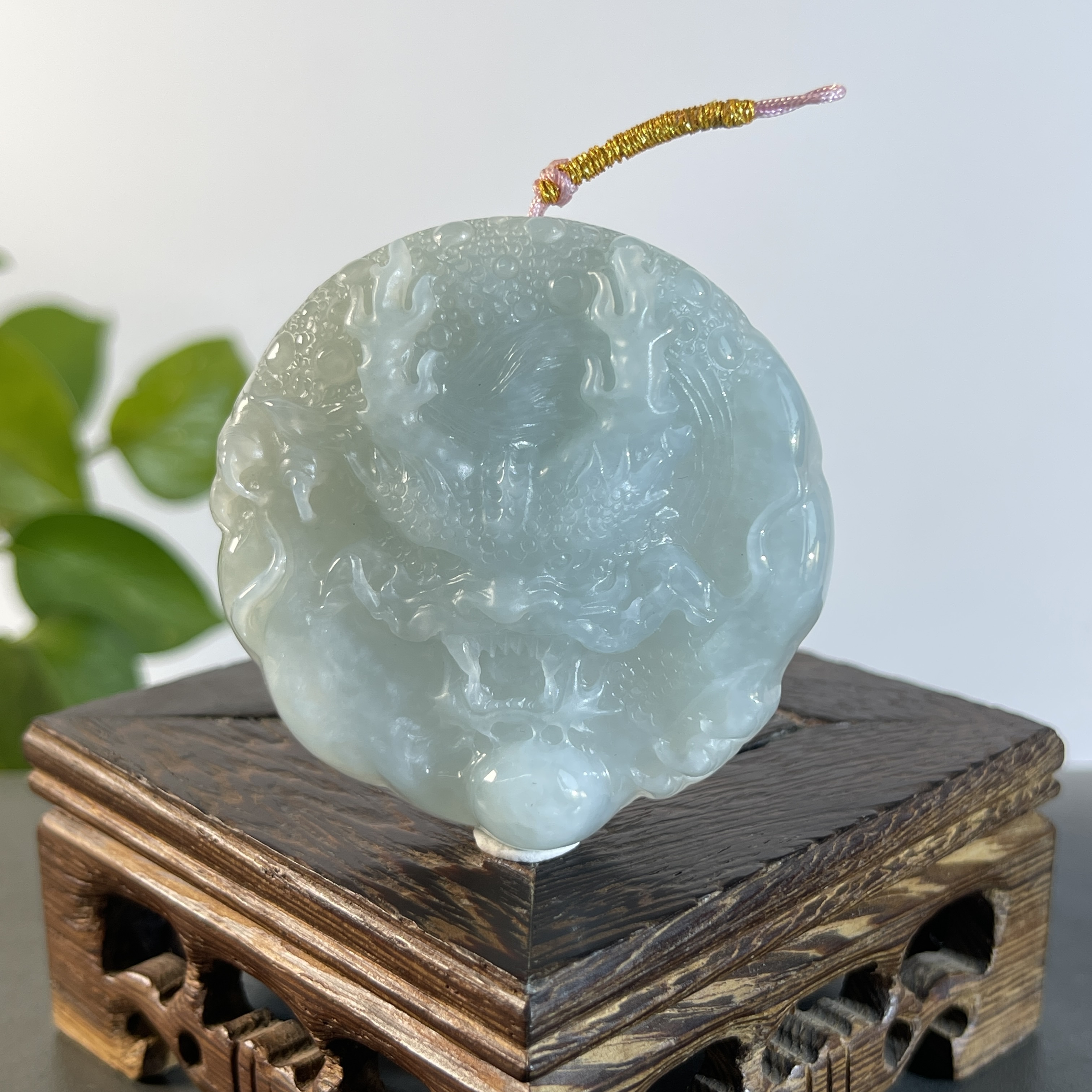 JXW31-66 天然缅甸A货翡翠  龙牌