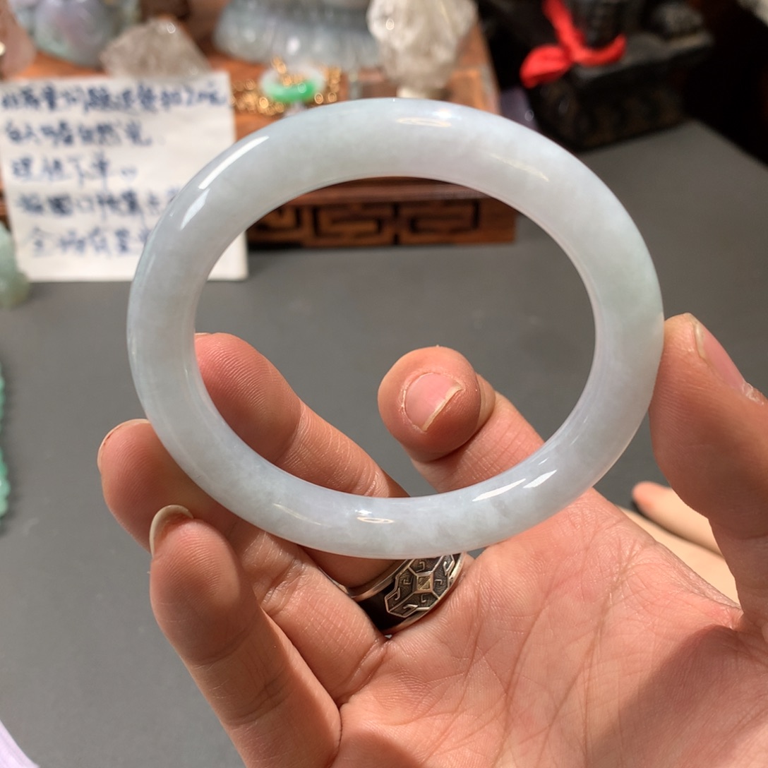 翡翠手镯未镶嵌53.8圆条