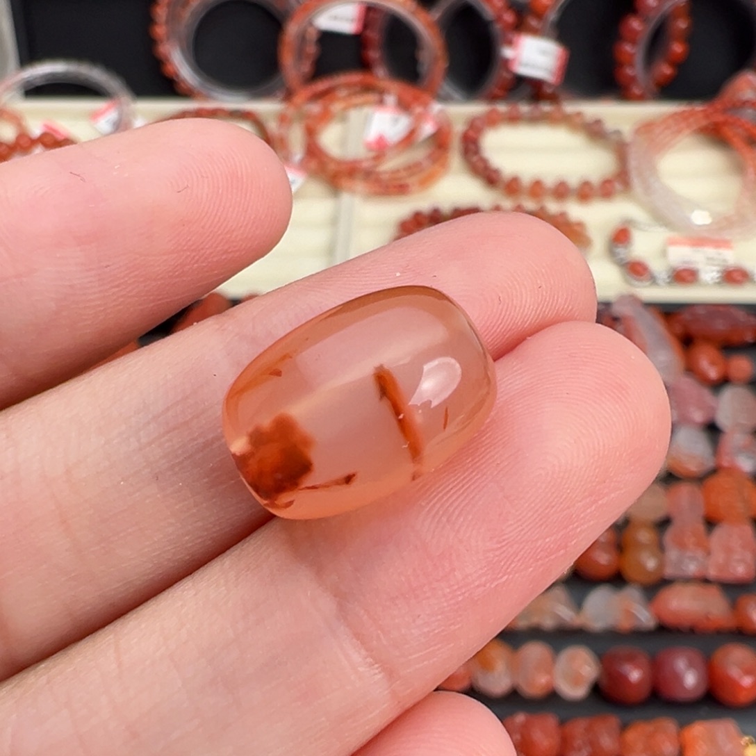 南红玛瑙未镶嵌颈饰冰飘枣珠