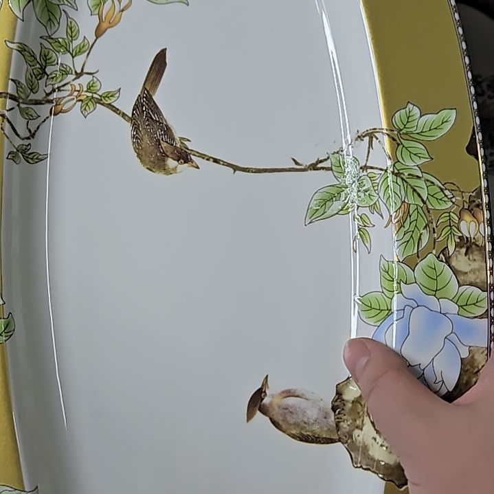 瓷片大瑕爆花或划痕琴瑟和鸣鱼盘一个6666666