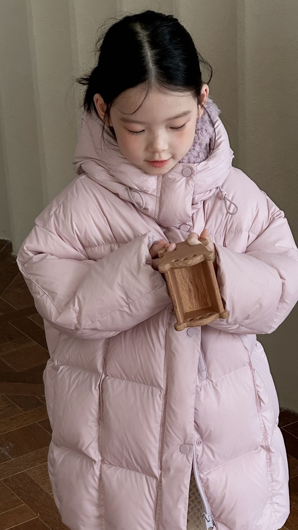 新国标90白鸭绒中长款儿童羽绒服男女童外套加厚款冬季