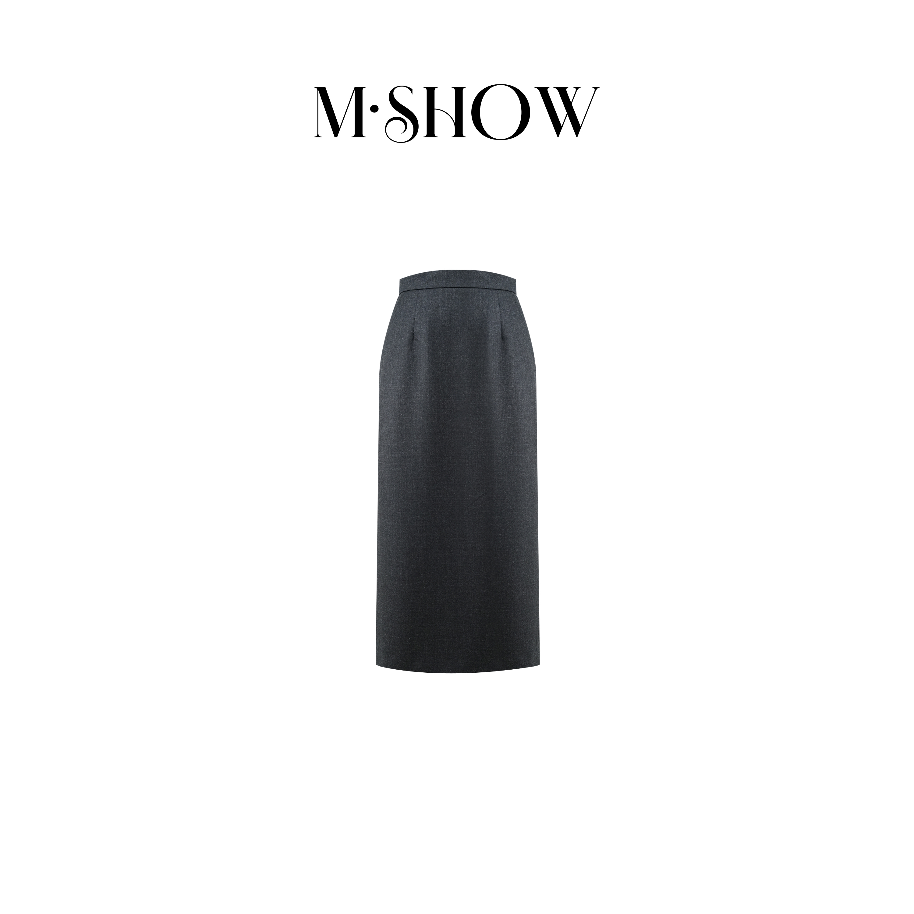 【墨秀羊毛】100%超细精纺绵羊毛轻奢半身中长款一步开叉裙5513Q