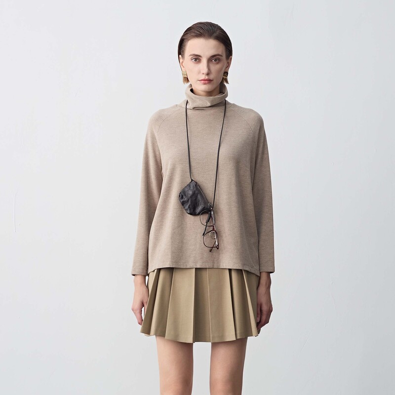 圣迪奥秋冬女装轻奢时尚百搭慵懒风毛衣针织衫S23482210