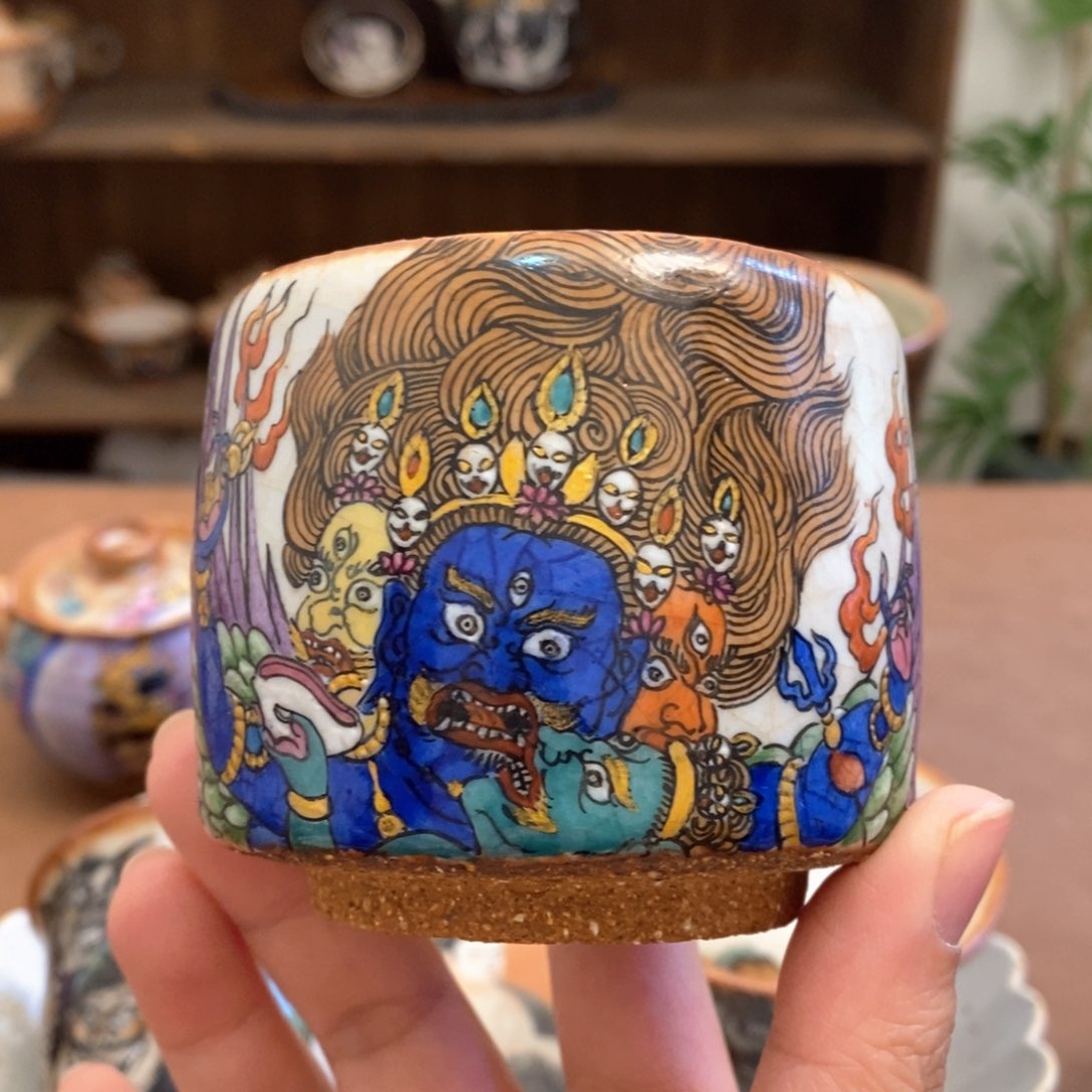 手工手绘普巴金刚茶杯