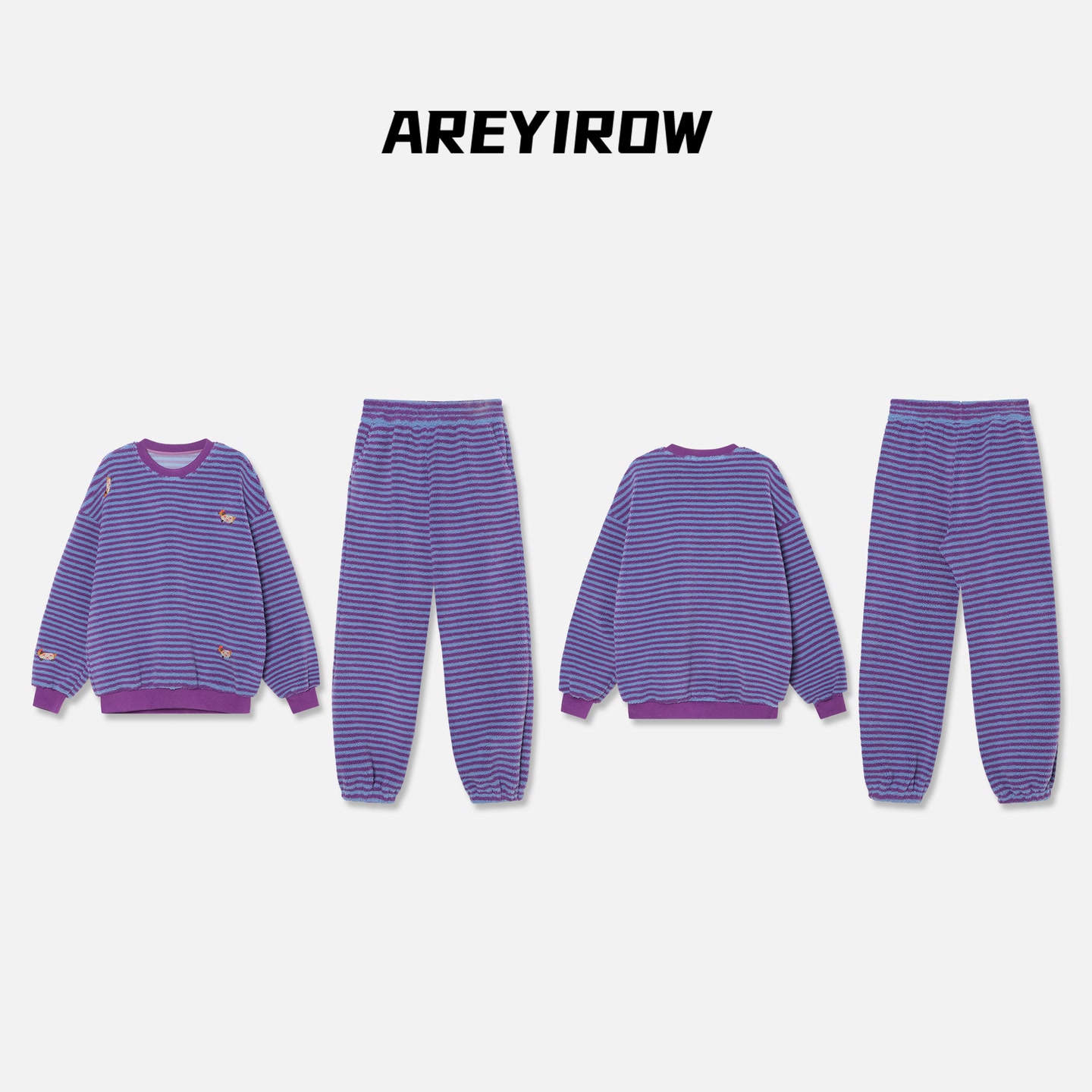 AR专属 | 男女同款条纹保暖睡衣套装 A1J922TZ244