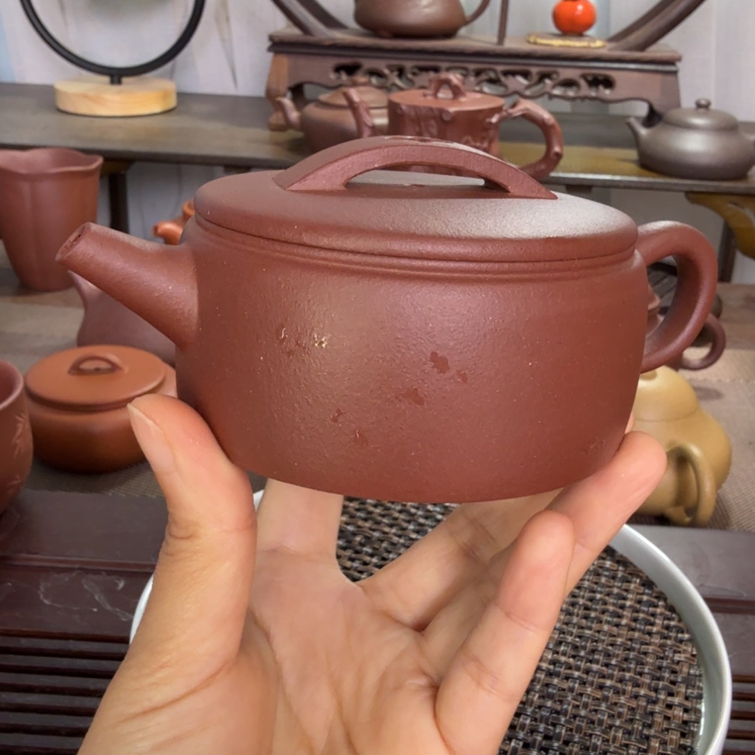 紫砂茶壶米*紫砂壶180汉瓦底槽清