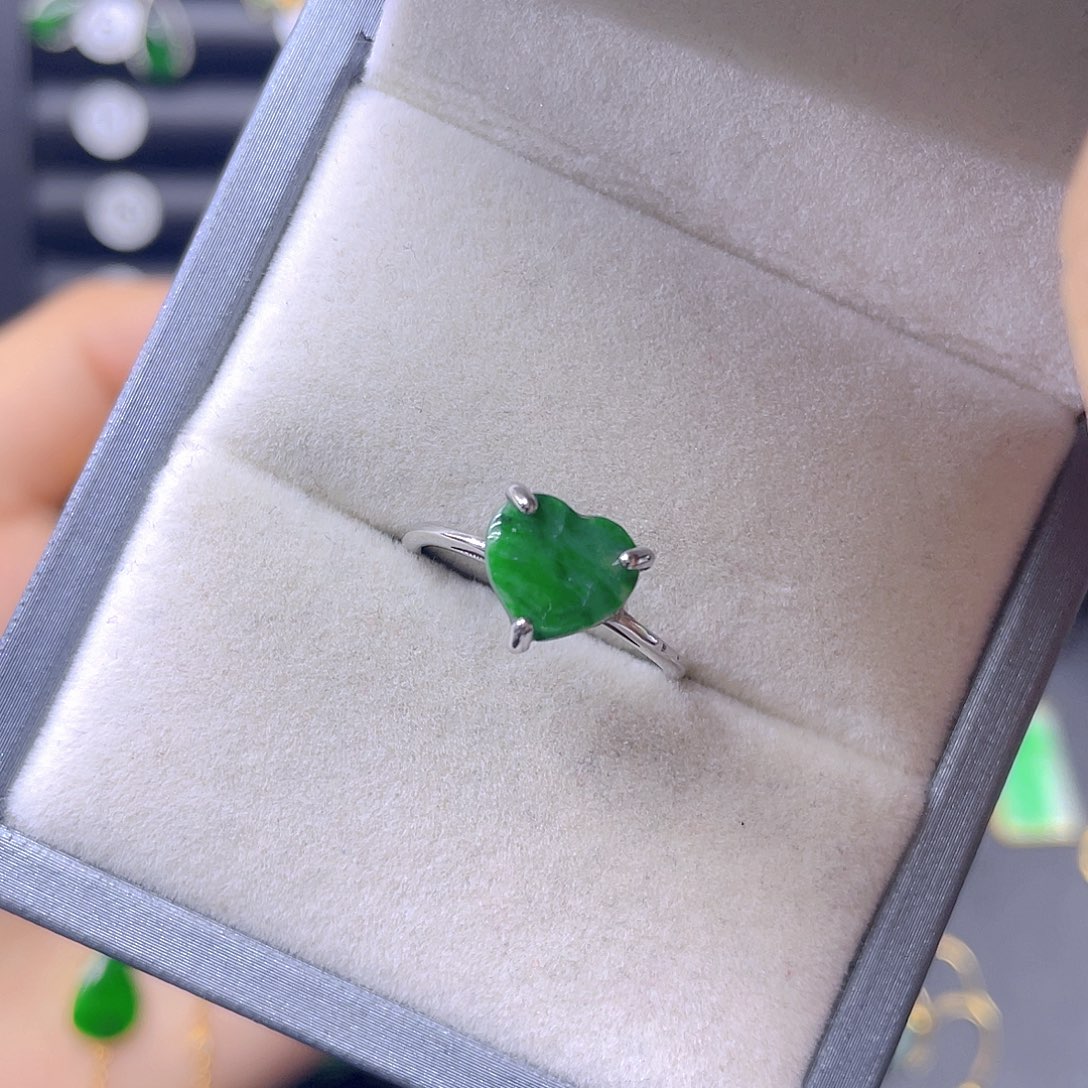 翡翠银S925镶嵌戒指