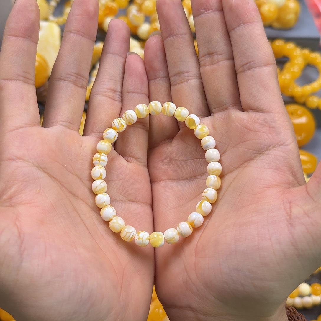 琥珀珠宝奇石未镶嵌7mm