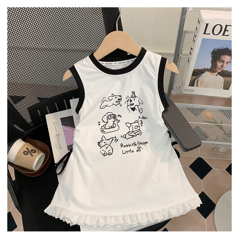 HHkids女童夏季连衣裙2025新款洋气儿童无袖洋气公主裙BQZ255