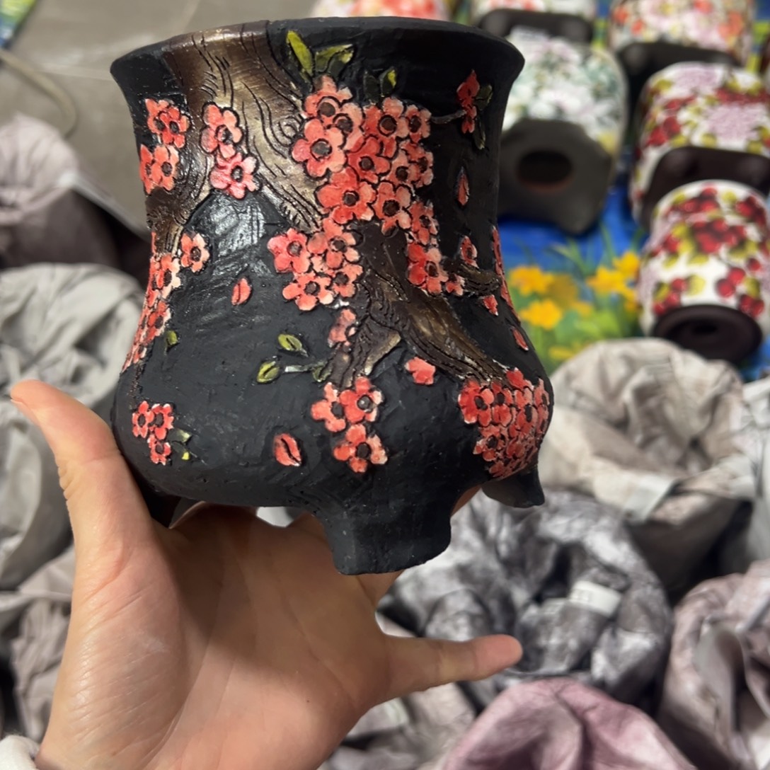 旻***子手绘陶瓷花盆美盆