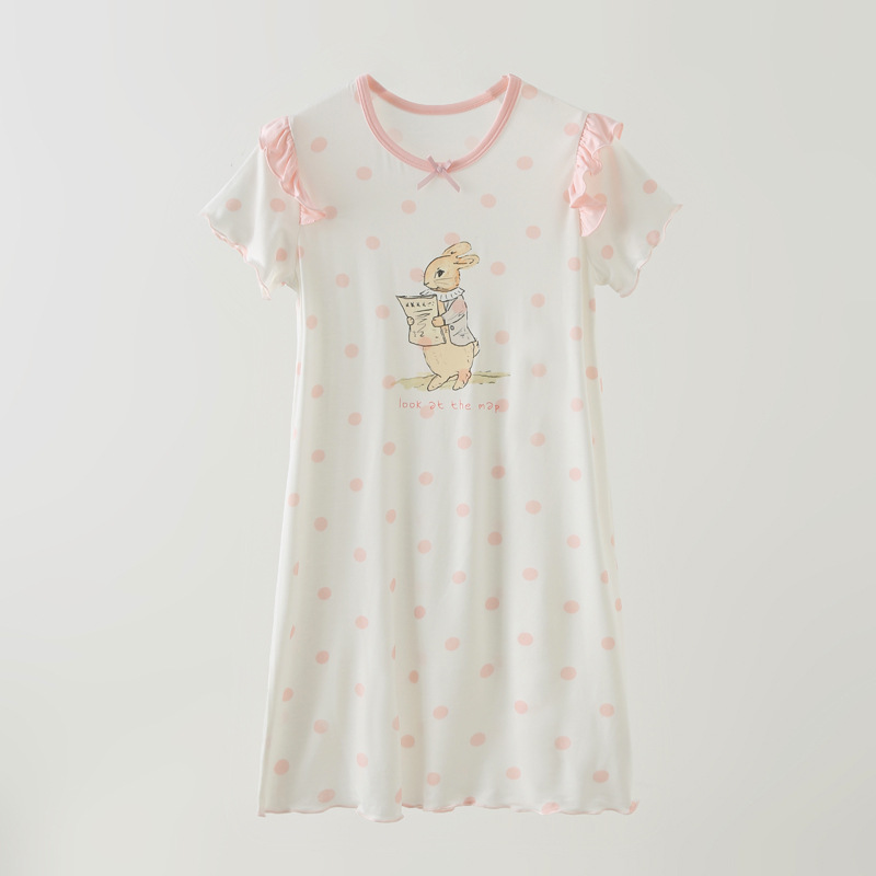 女童睡裙夏季卡通家居服薄款女童睡衣a类宽松透气宝宝家居服b005c