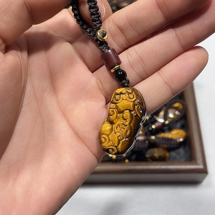 黑曜岩合金颈饰金曜石貔貅包挂