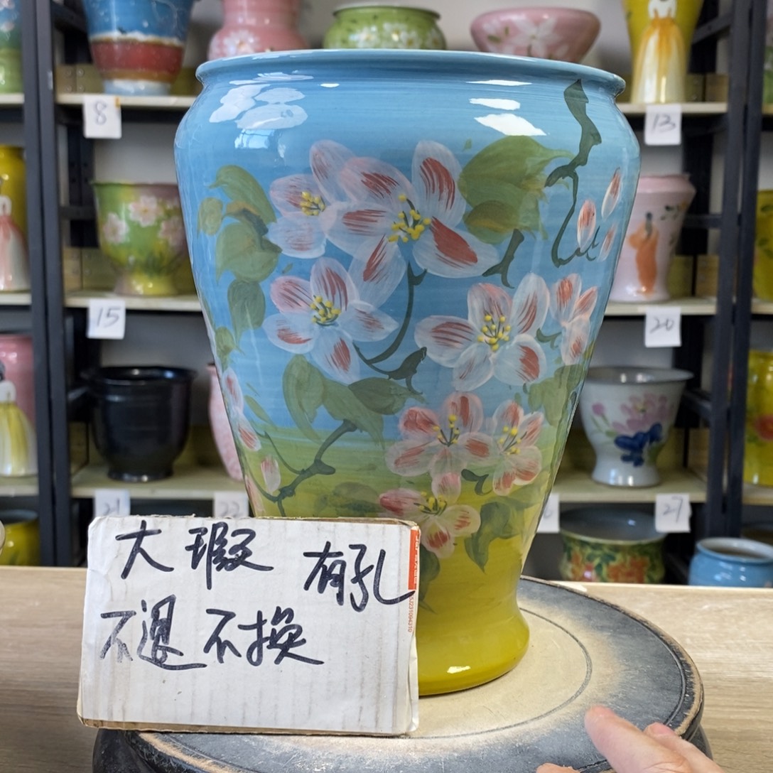 景德镇手工手绘陶瓷花盆