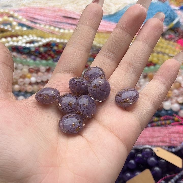 玛瑙/玉髓珠宝半成品未镶嵌12个16mm左右琉璃扁珠