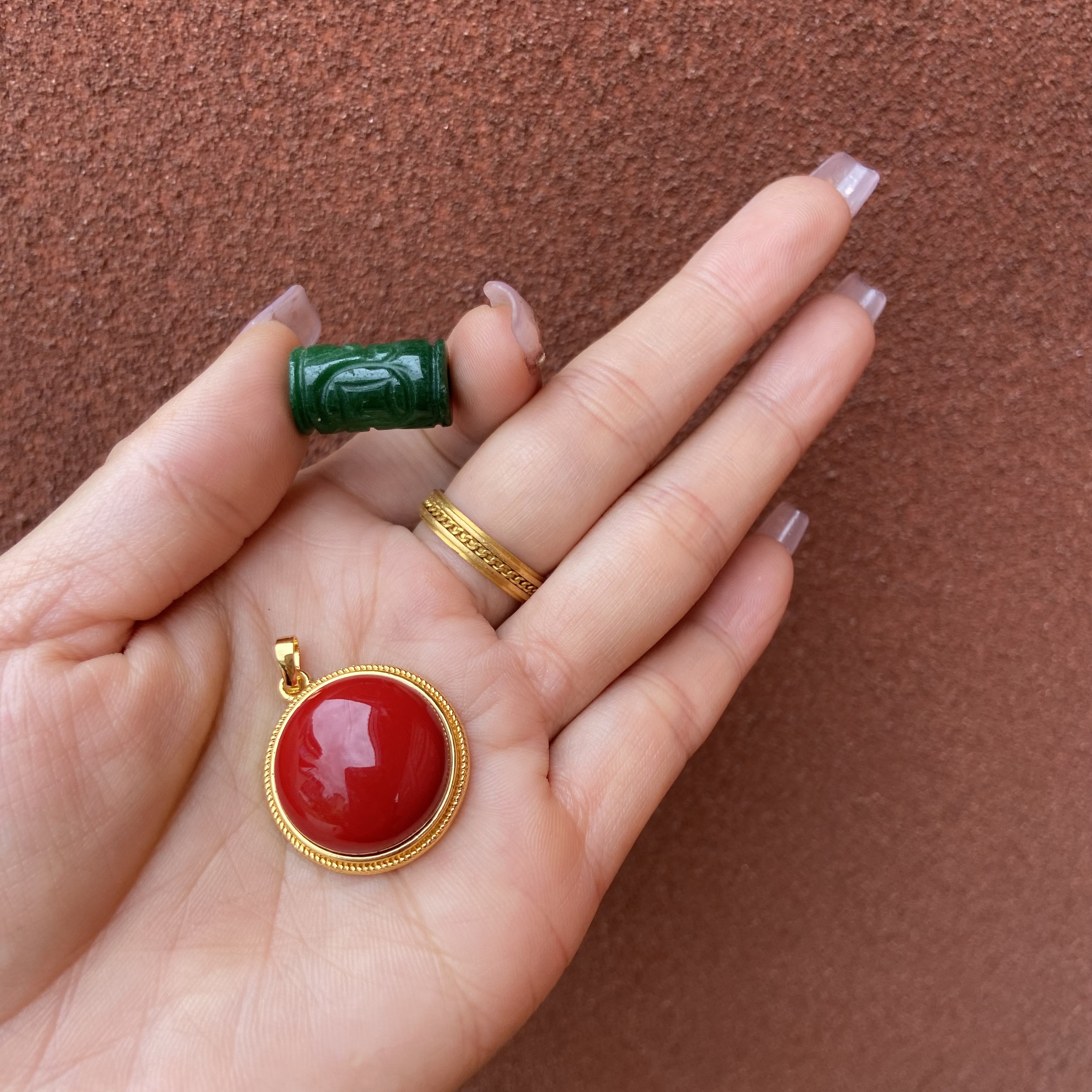 839-圆形镶嵌吊坠