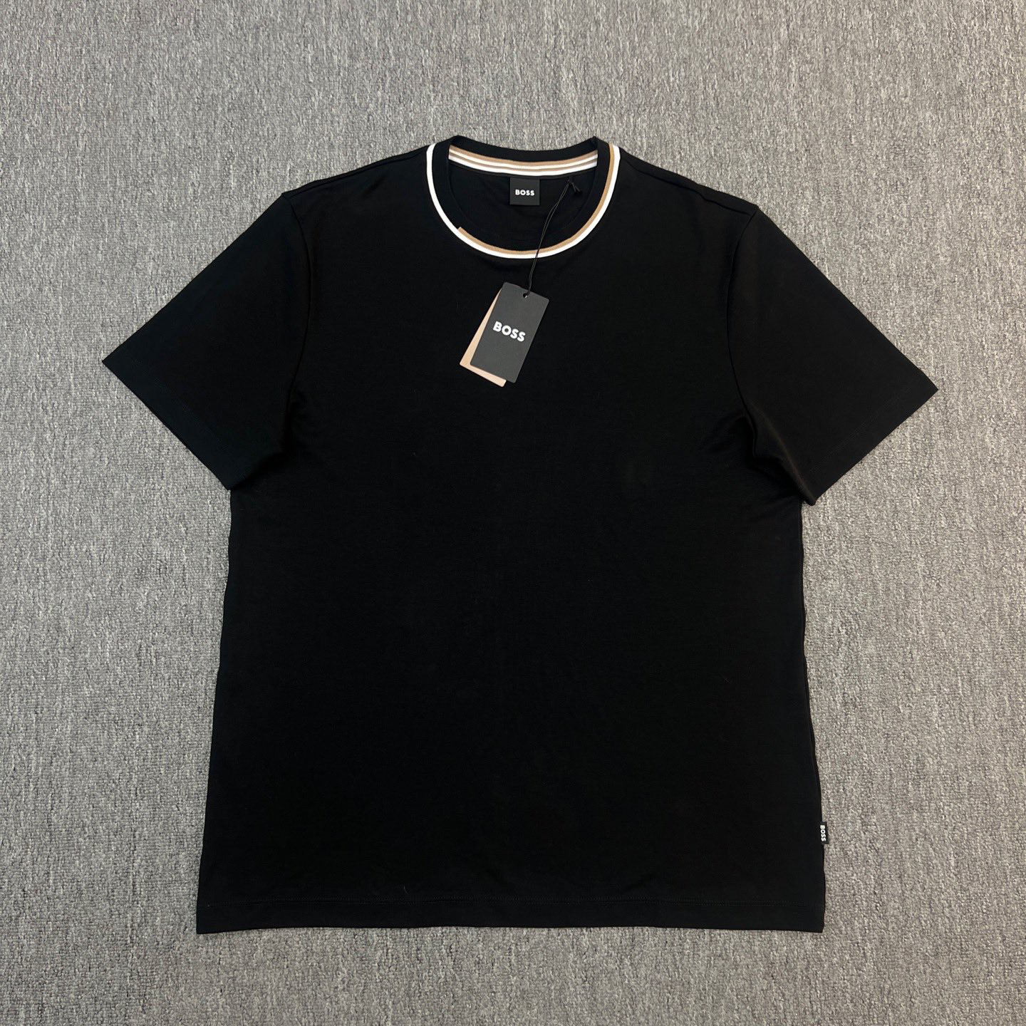 未使用 maje BOSS/黑色男士长袖体恤/手感光滑/舒适松紧领口/XL码