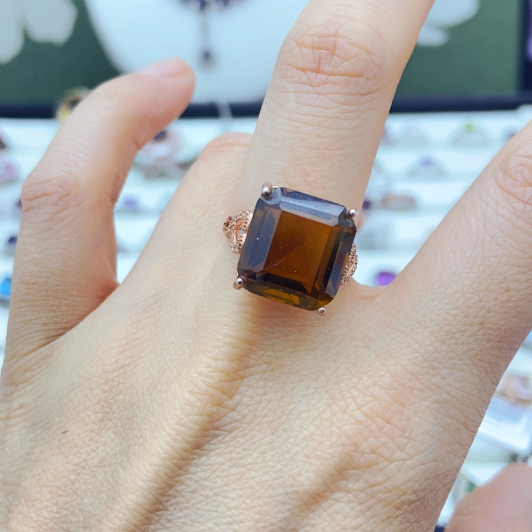 银S925镶嵌戒指黄晶