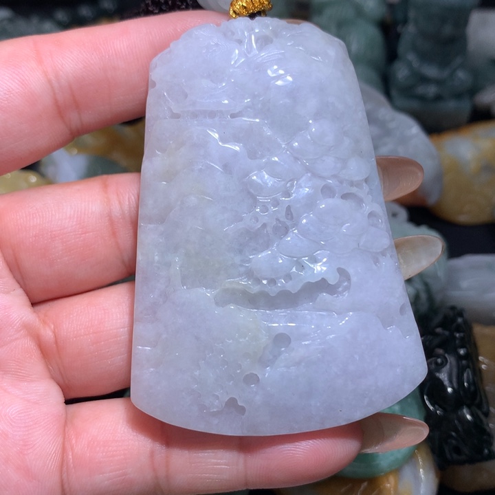 翡翠未镶嵌颈饰保真天然A货翡翠