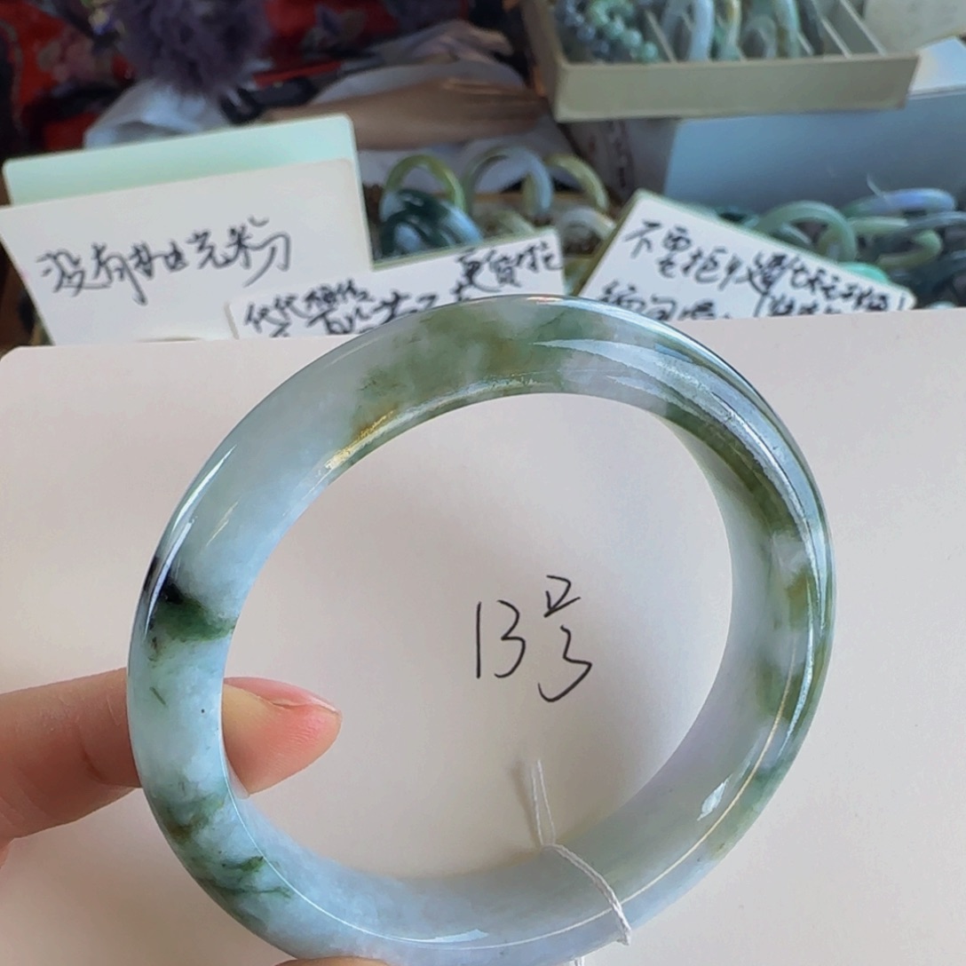 翡翠手镯未镶嵌老坑58.6圈