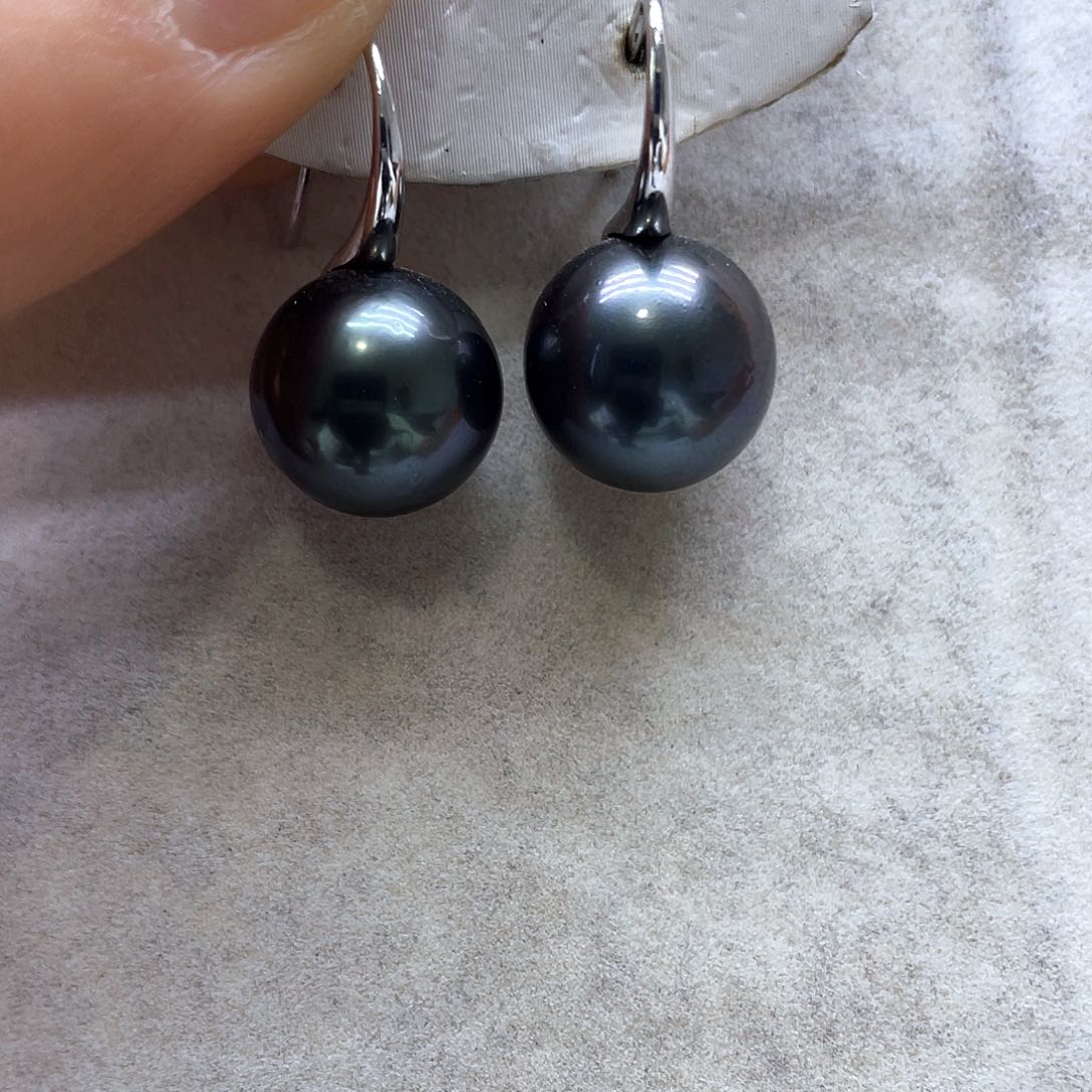 海水珍珠耳饰银S925镶嵌