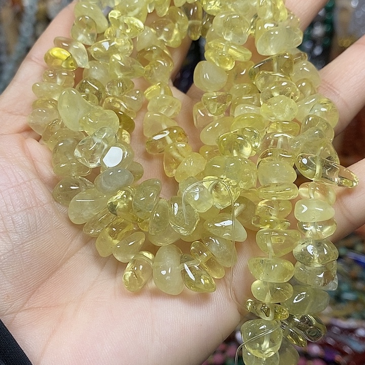 玛瑙/玉髓未镶嵌珠宝半成品天然柠檬晶绕手4圈